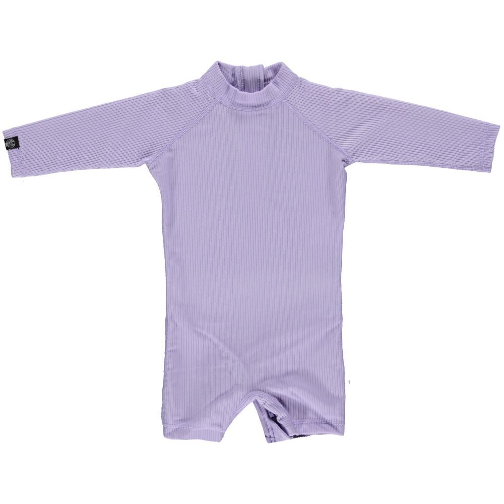 Beach & Bandits - Lavender Ribbed Baby Swimsuit - Long Sleeve