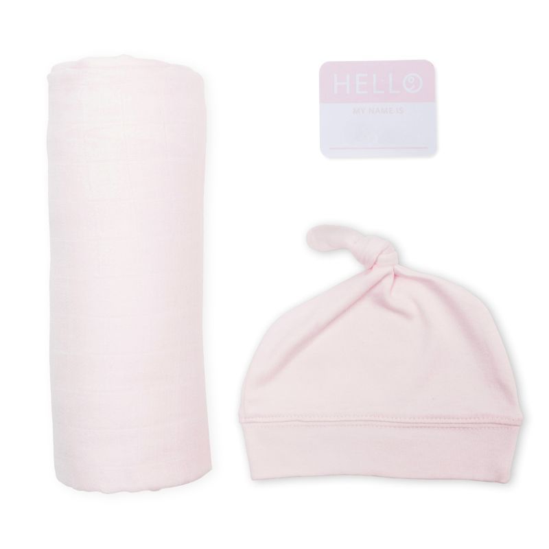 Lulujo - Bamboo Hat & Swaddle Blanket - Pink