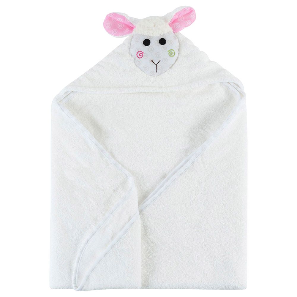 Zoocchini - Baby Hooded Towel - Lola The Lamb