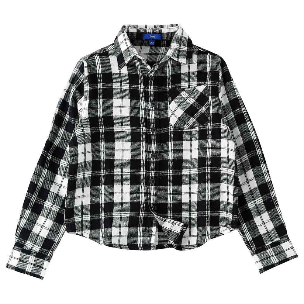 Jam - Boys Woven Full Sleeve Checks Shirt - White/Black