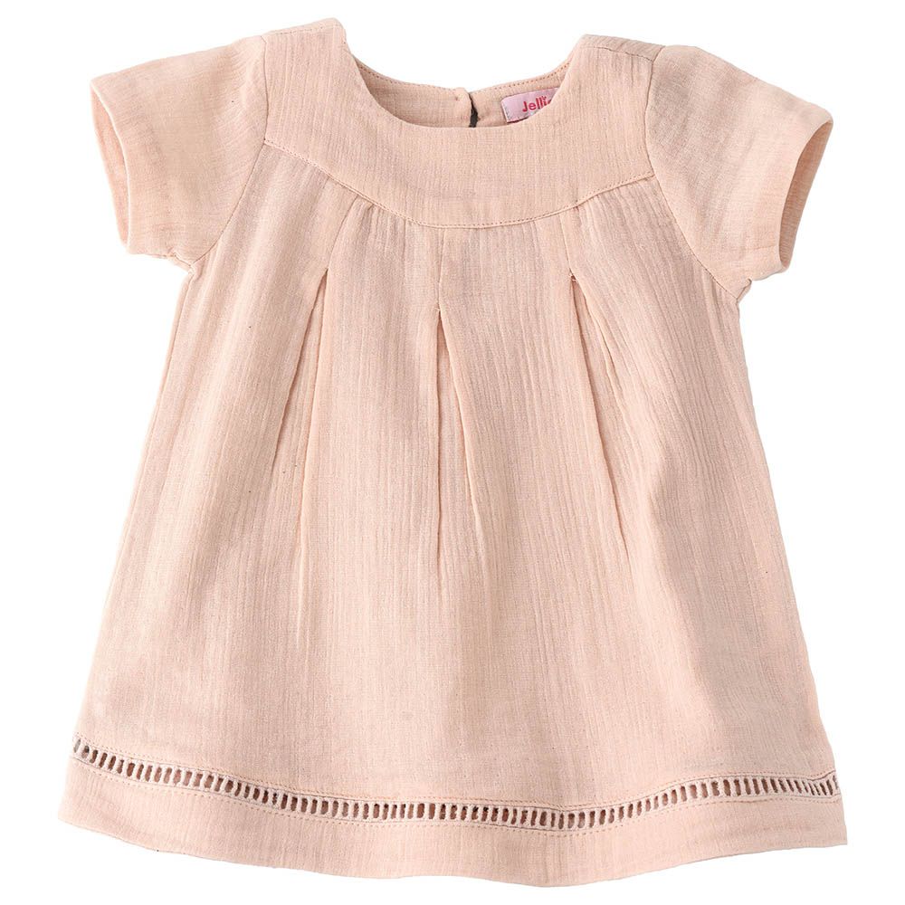 Jelliene - Solid Woven Top - Peach