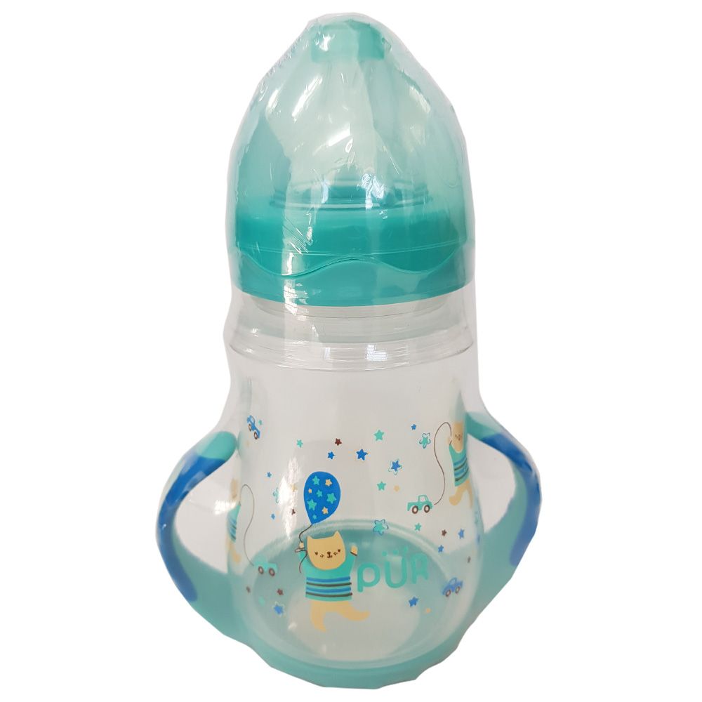 PUR - Wide Neck Bottle with Base Handle - Blue/Green - 250ml