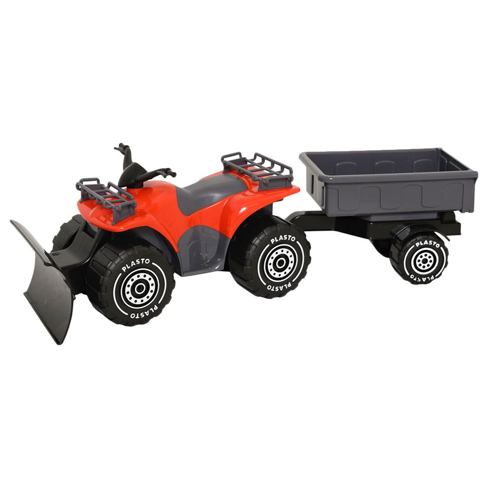 Plasto - Quadbike With Trailer - 52 cm - Red