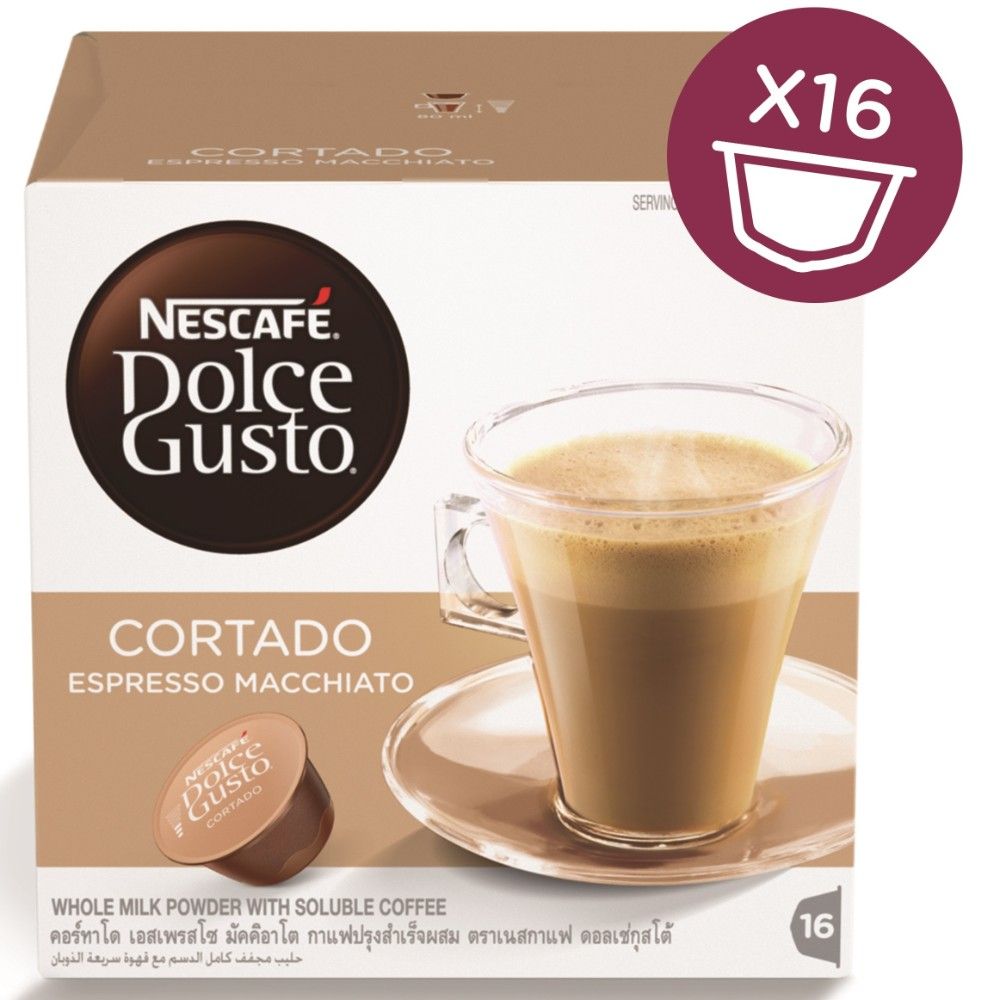 Nescafe Dolce Gusto - Espresso Machiato, Cortado Coffee - 16 Capsules