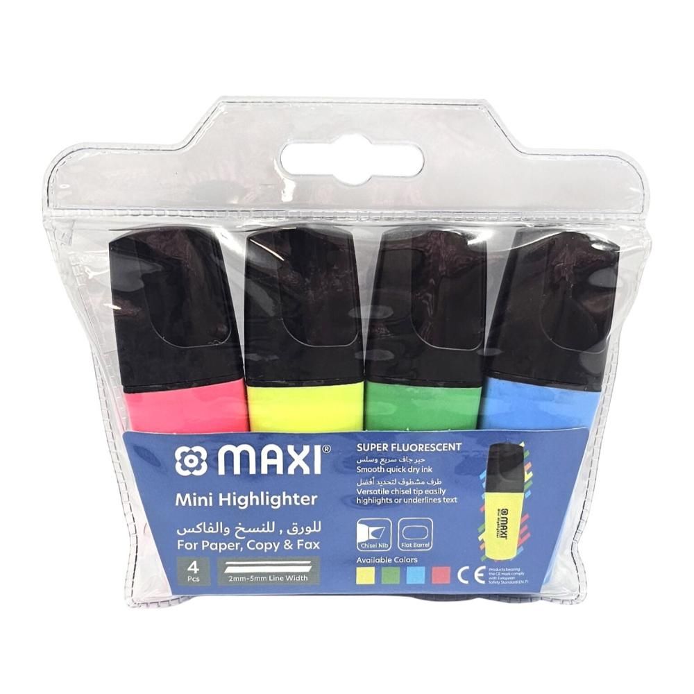 Maxi - Mini Highlighter Fluorescent 4pcs
