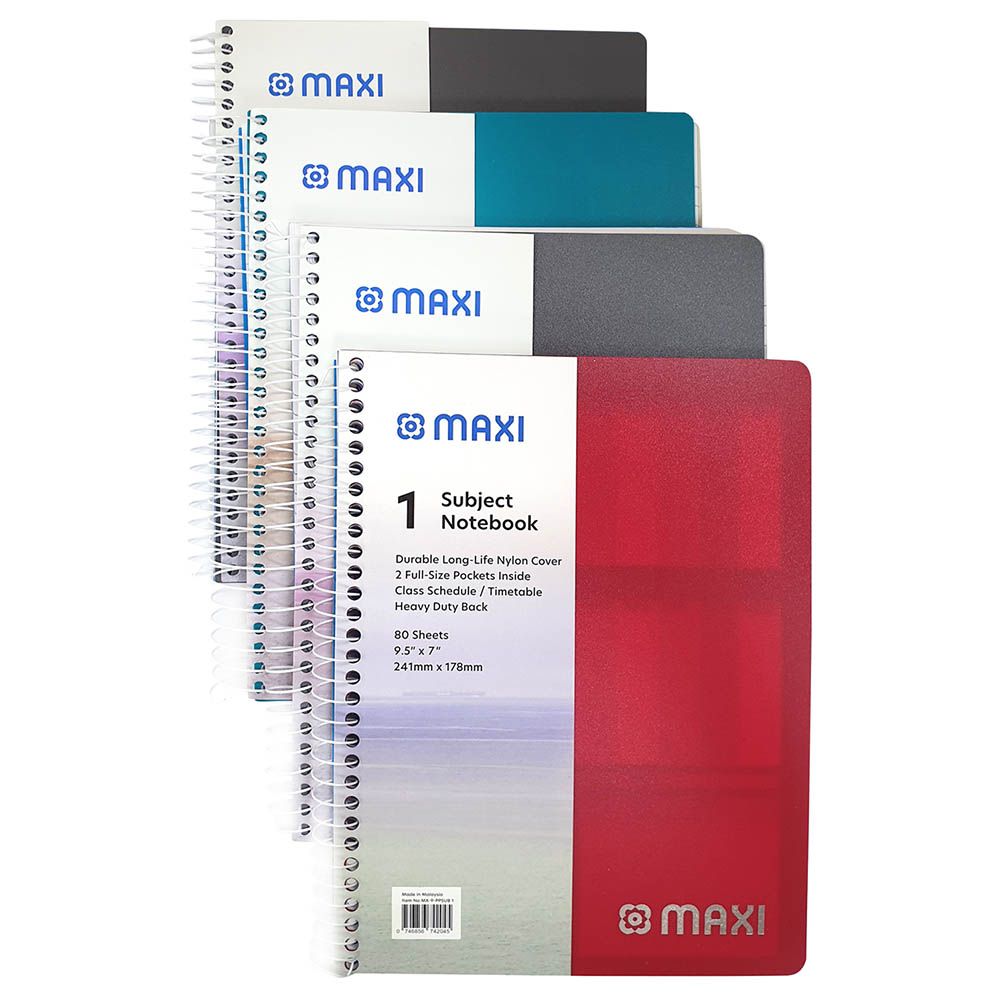 Maxi - 80 Sheets Spiral Subject Notebook 9.5" x 7