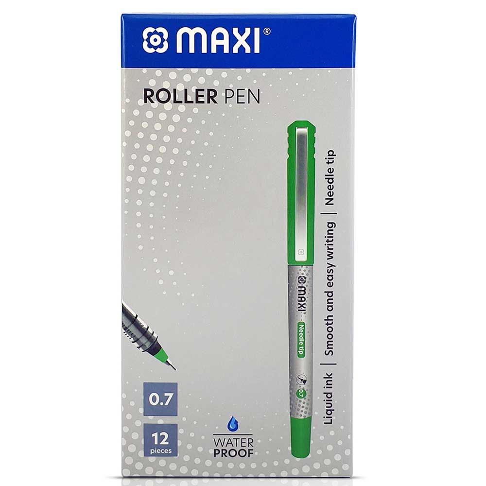 Maxi - Roller Pen 0.7 mm Needle Tip 12Pcs - Green 