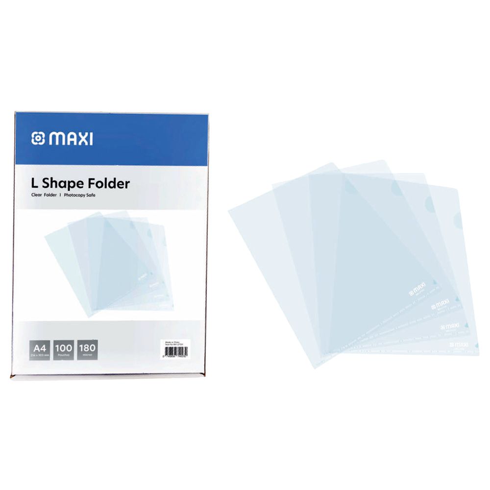 Maxi - A4 L Folder Clear Poly Bag - 12pcs