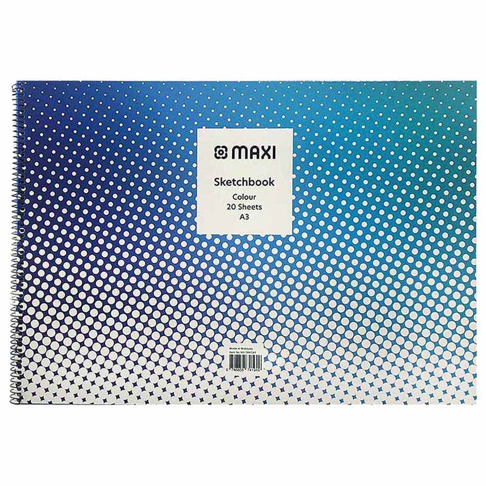 Maxi - Spiral Colour Sketchbook 20 Sheets A3 - Assorted
