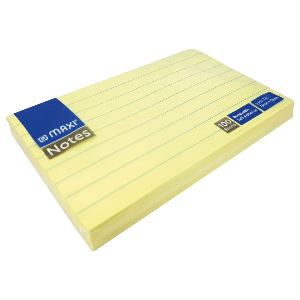 Maxi - Sticky Notes Lined Pastel Yellow 100 Sheets Each