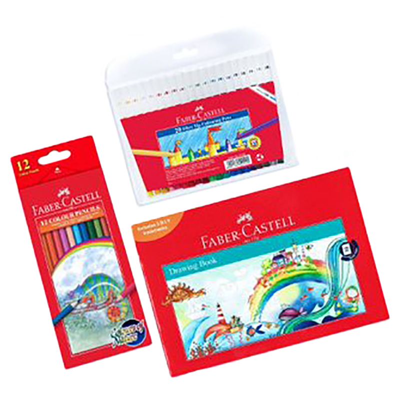 Faber-Castell - Drawing Book & Fibre Tip Colour Pen & Pencils