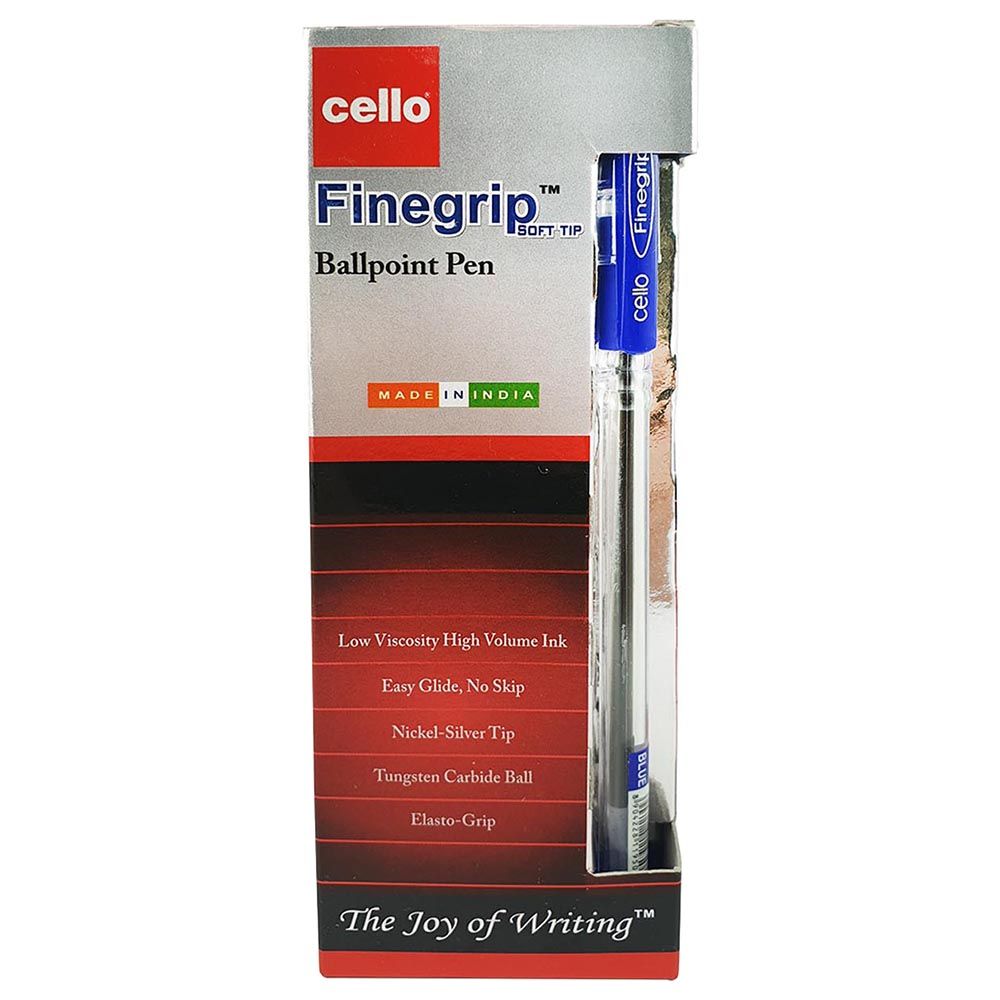 Cello - Ball Pen Finegrip 0.7mm Blue Pack of 12