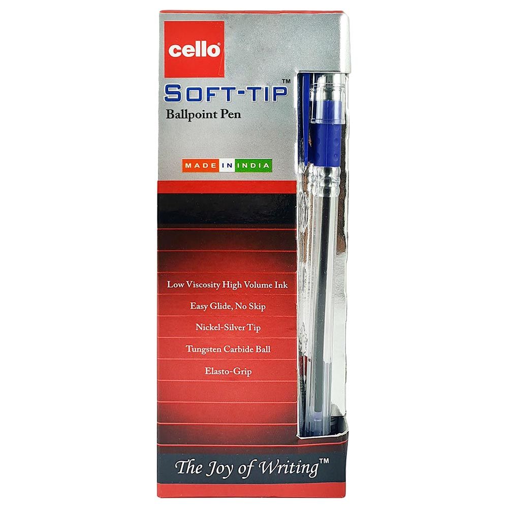Cello - Ball Pen Soft Tip 0.7mm Blue Pack of 12