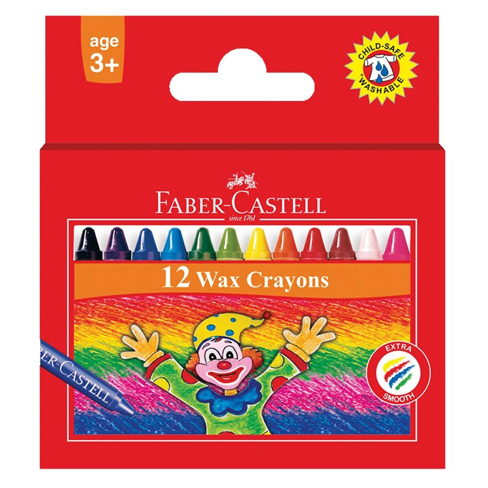 Faber-Castell - Round Wax Crayons - 12 Pcs