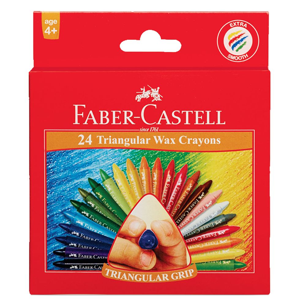 Faber-Castell - Triangular Wax Crayons 24pcs