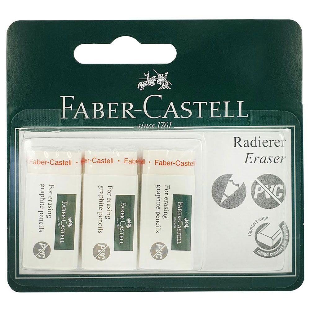 Faber-Castell - Eraser PVC-Free - 3pcs