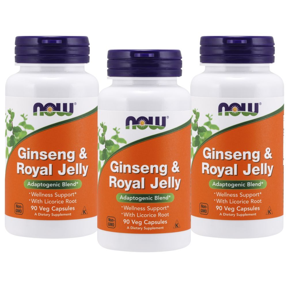 Now Foods Ginseng & Royal Jelly 90 Capsules Pack of 3