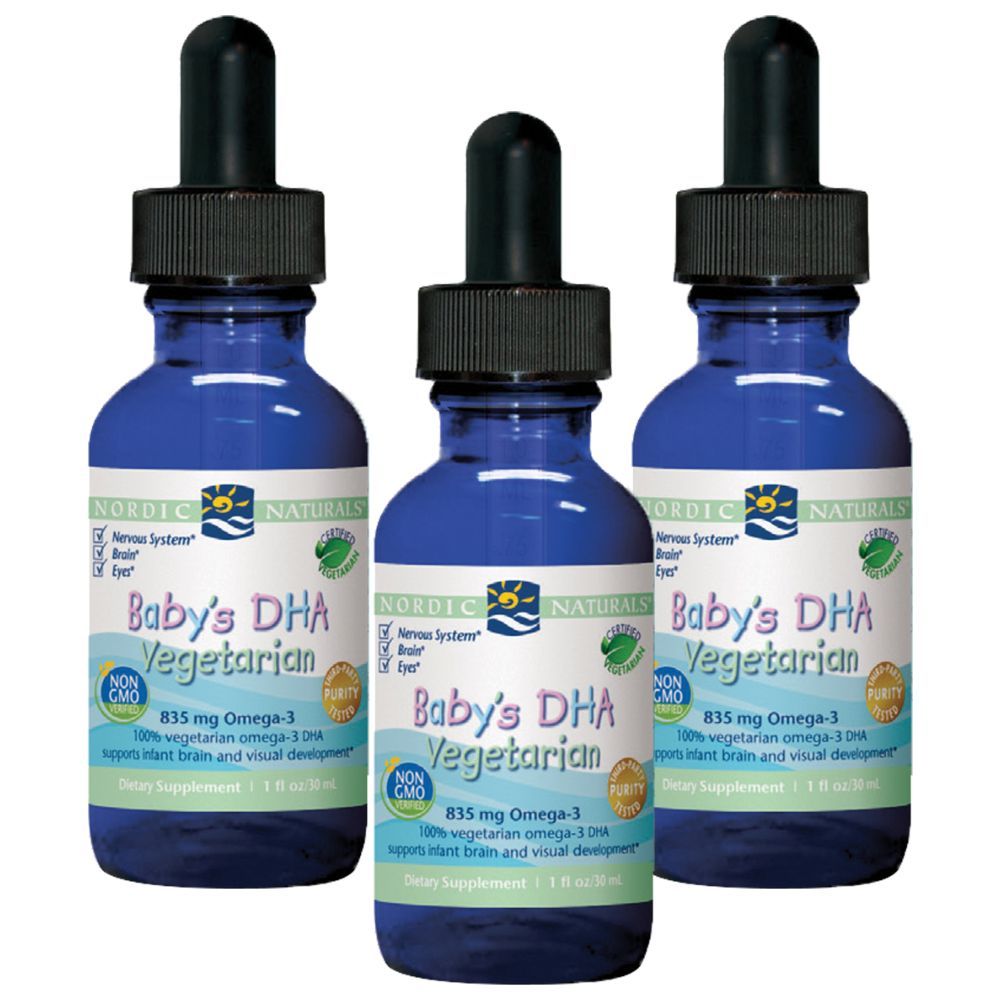 نورديك ناتشورالز - دي إتش إيه نباتي للأطفال، عبوة من 3 قطع (1 أونصة)