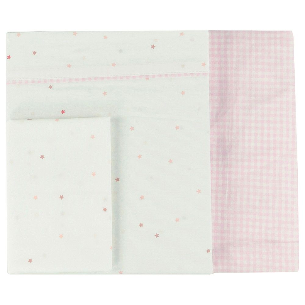 Bumble & Bird - Lullaby Starlight Baby Bedding Set For Moses Basket - 3pcs - Pink