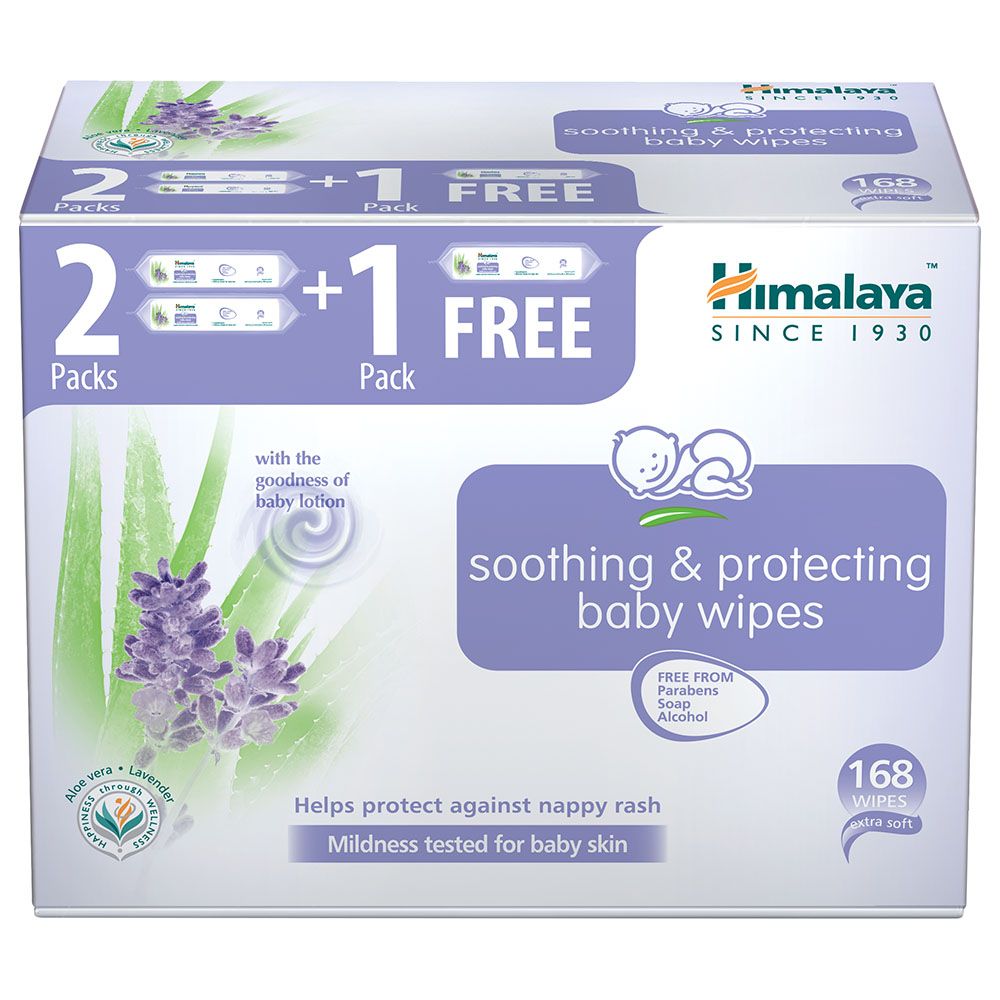 Himalaya - 56pcs Soothing & Protecting Baby Wipes 2+1
