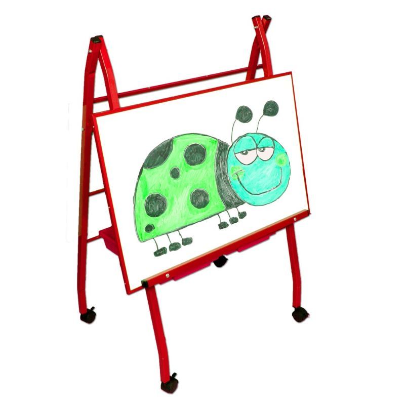 Youngstart - Single Boarded Landscape Mobile Easel - Red