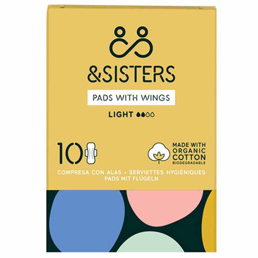 &Sisters - Organic Cotton Pads With Wings - Light - 10pcs