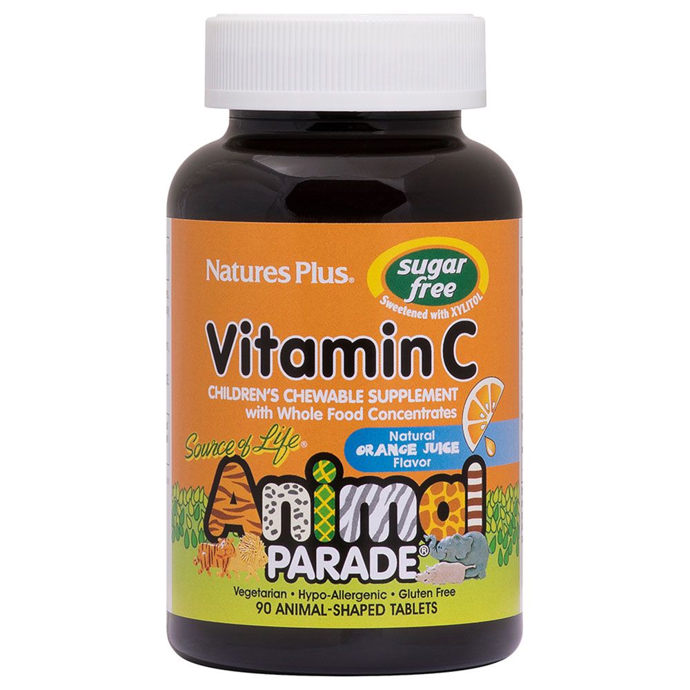 حلوى أنيمال باريد للأطفال خالية من السكر وغنية بفيتامين سي، 90 قرصًا