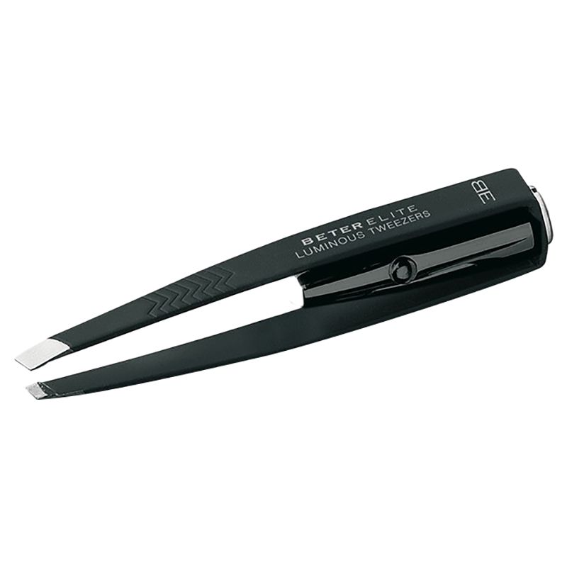 Beter Elite - Tweezers with Light & Mirror - Slanted