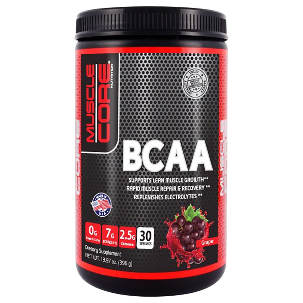 مكمل غذائي Muscle Core BCAA بنكهة العنب، 30 حصة، 396 غرام