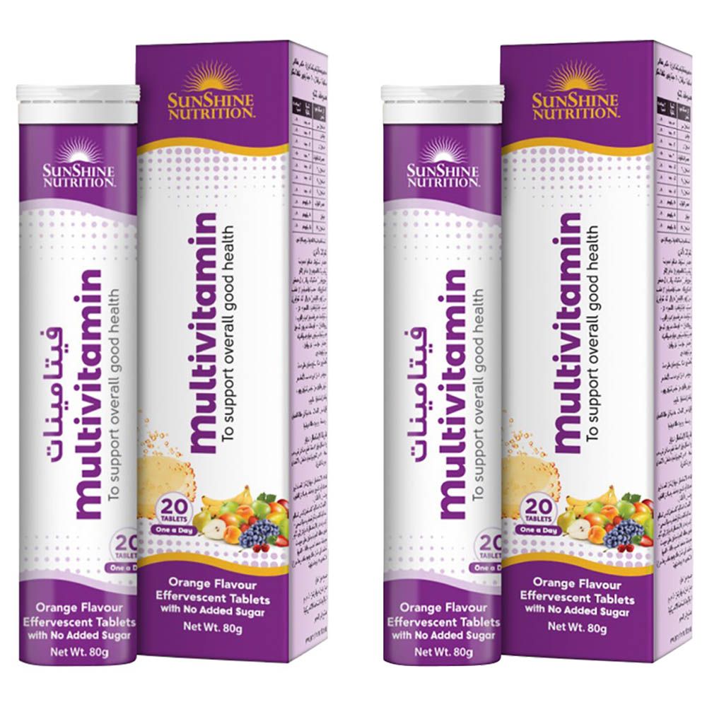 Sunshine Nutrition Multivitamin Effervescent 20 Tabs x2