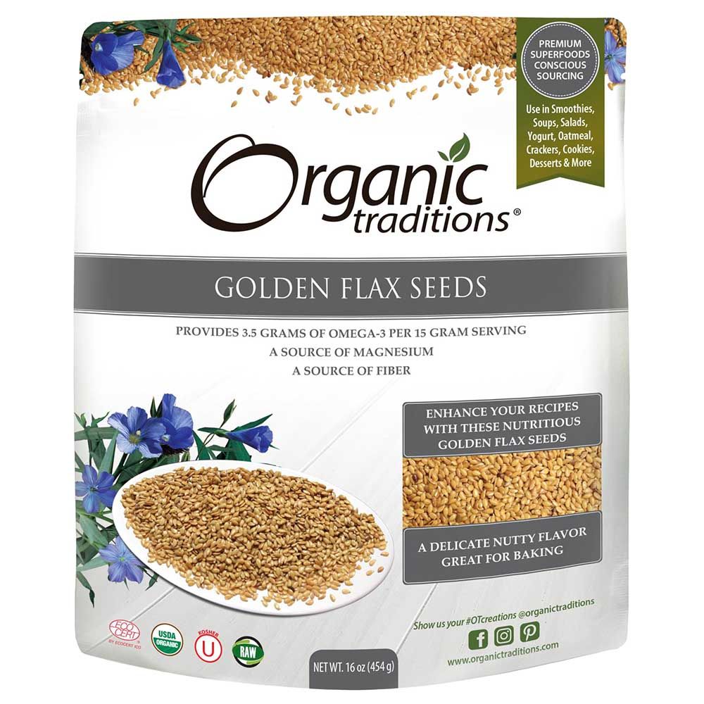 Organic Traditions Golden Flax Seeds 454g