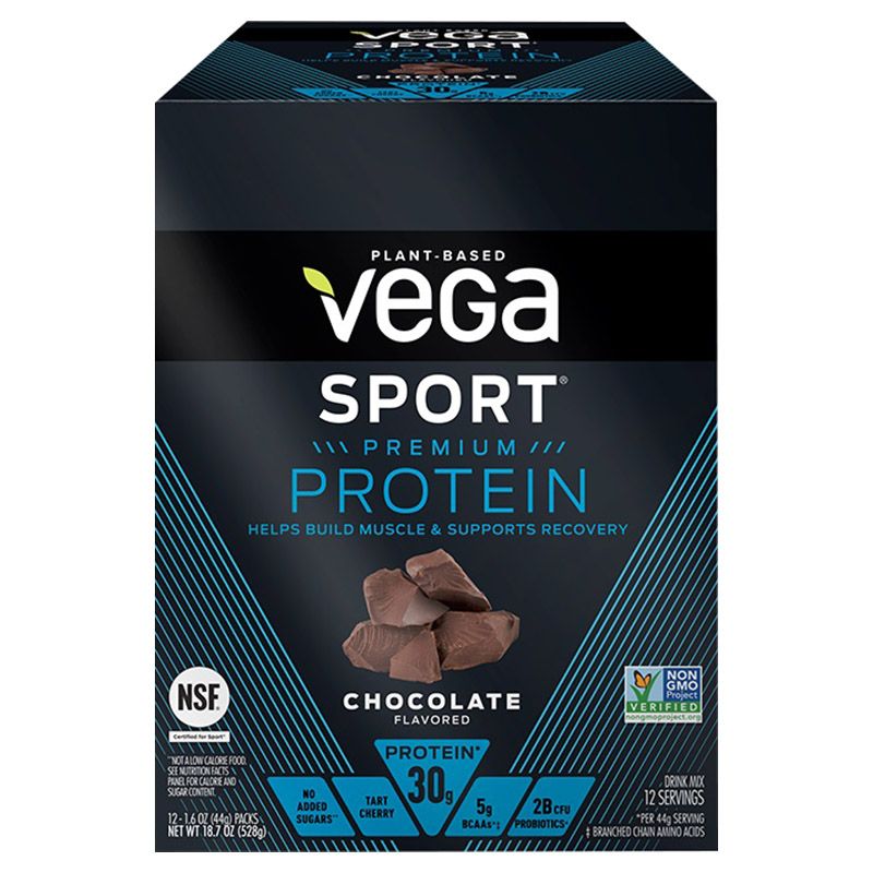 Vega Sport Premium Protein Powder Chocolate 44g Pack of 12