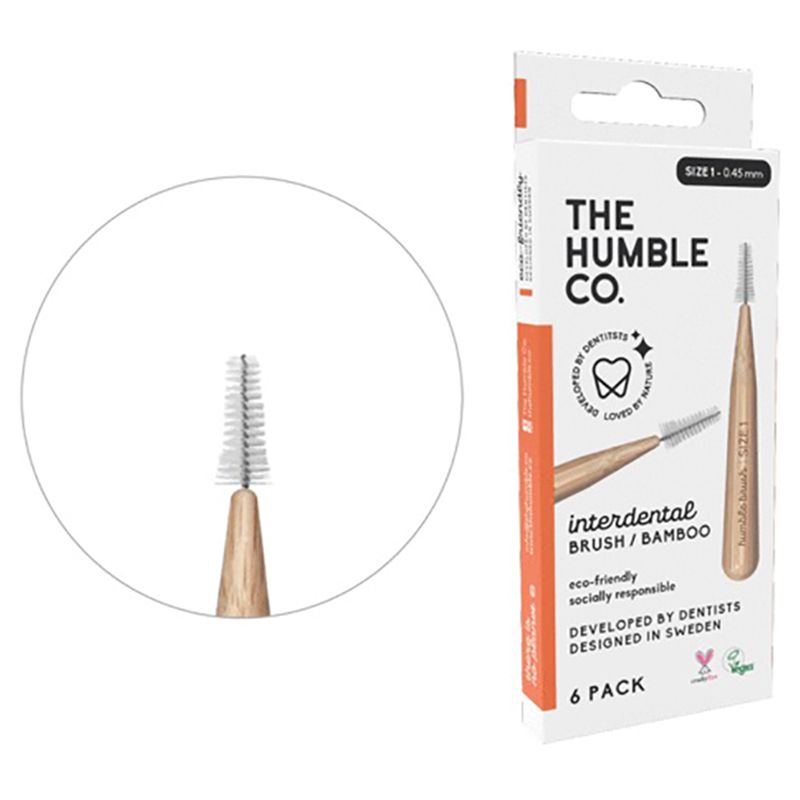The Humble Co - Bamboo Interdental Brush 1 - 0.45mm - Orange