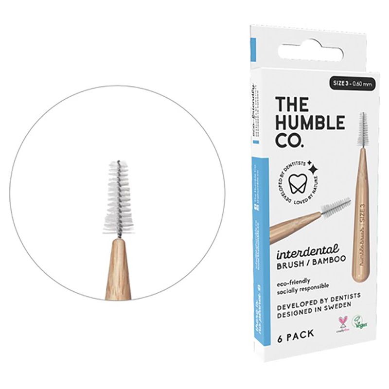 The Humble Co - Bamboo Interdental Brush 3 - 0.6mm - Blue
