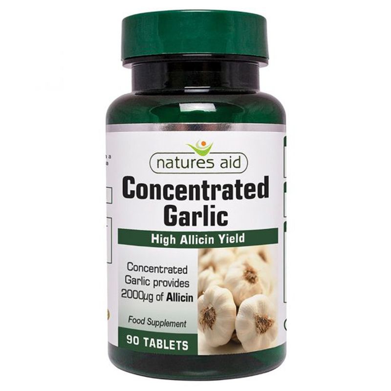 Natures Aid - Garlic Concentrated 2000ug Allicin 90 Tablets