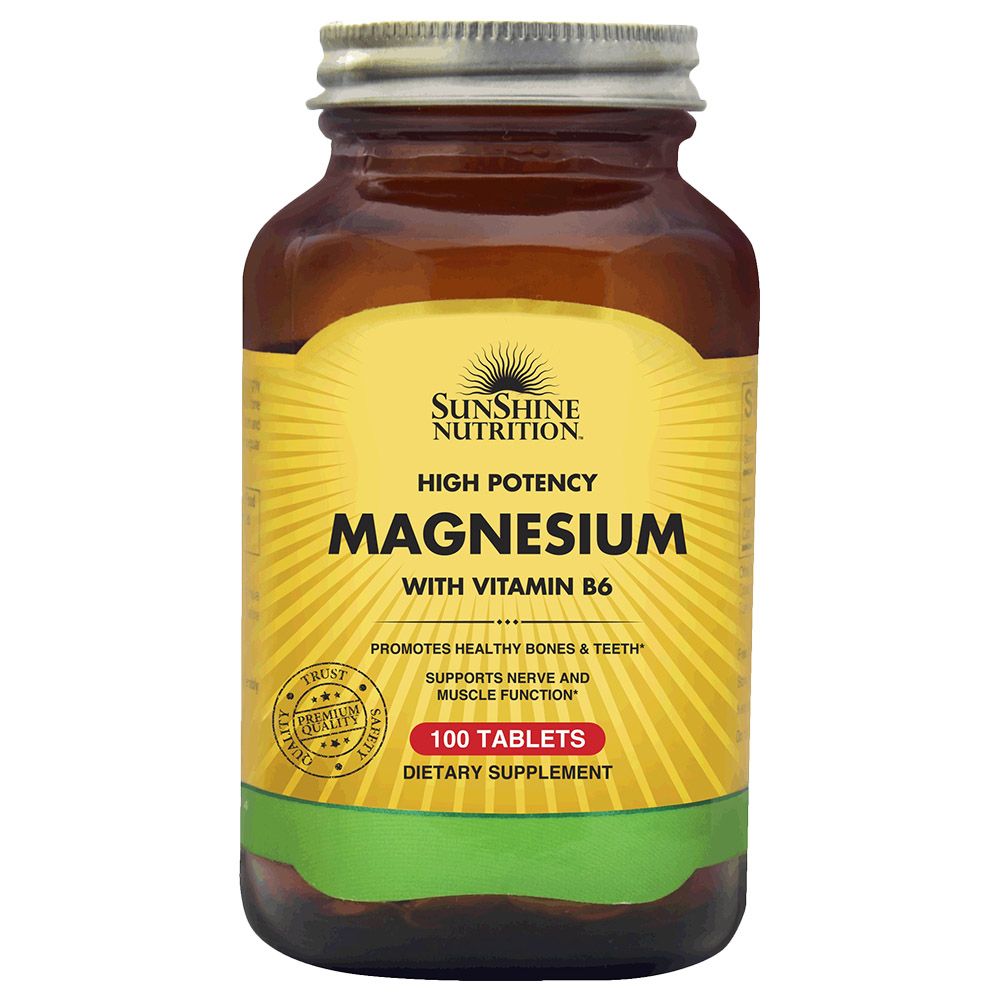 Sunshine Nutrition - High Potency Magnesium with Vit B6 - 100 Tablets