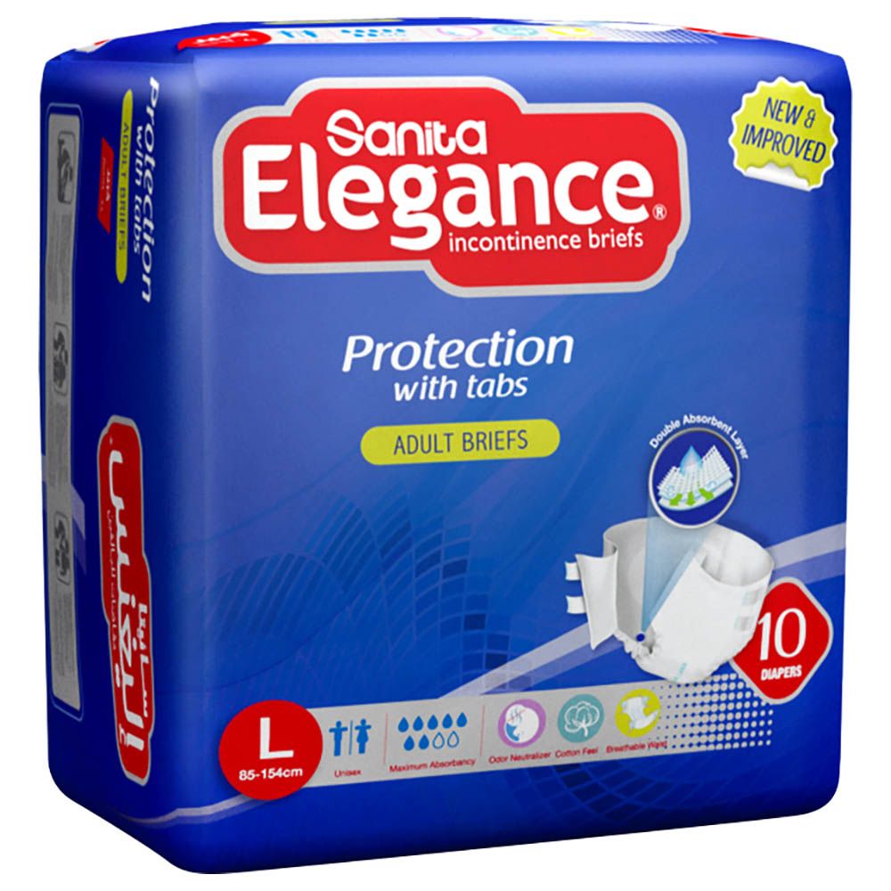 Sanita Elegance - Unisex Adult Diapers Large 85-154cm 10pcs