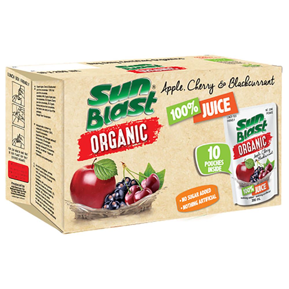 Sunblast - Pack of 10 Organic Apple Cherry & Blackcurrant Juice