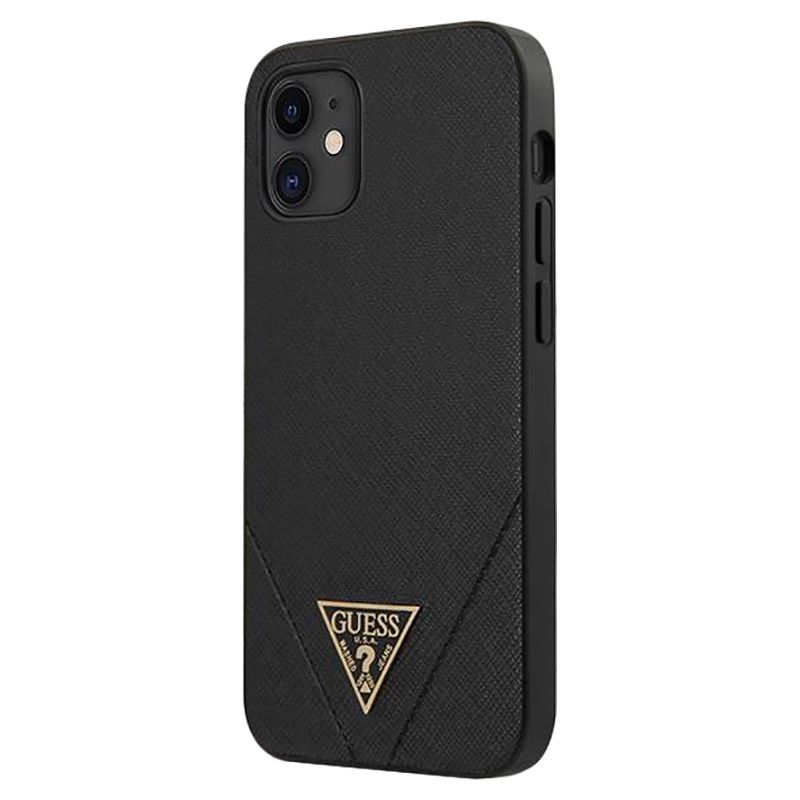 Guess - Pu Saffiano Case IPhone 12 (5.4") - Black