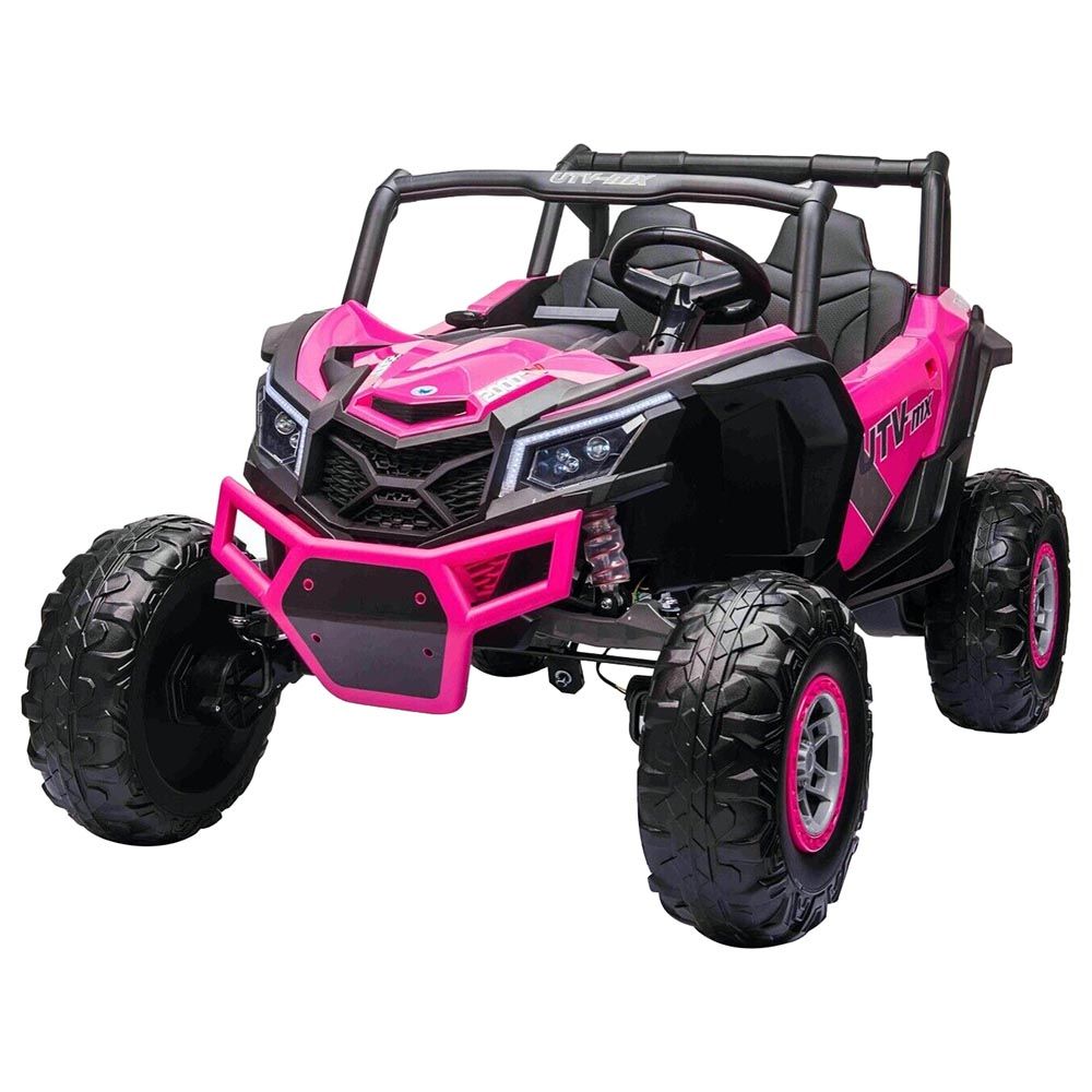Amsham - Jeep UTV Style Electric 4X4 Rideon Buggy - Pink - 24V