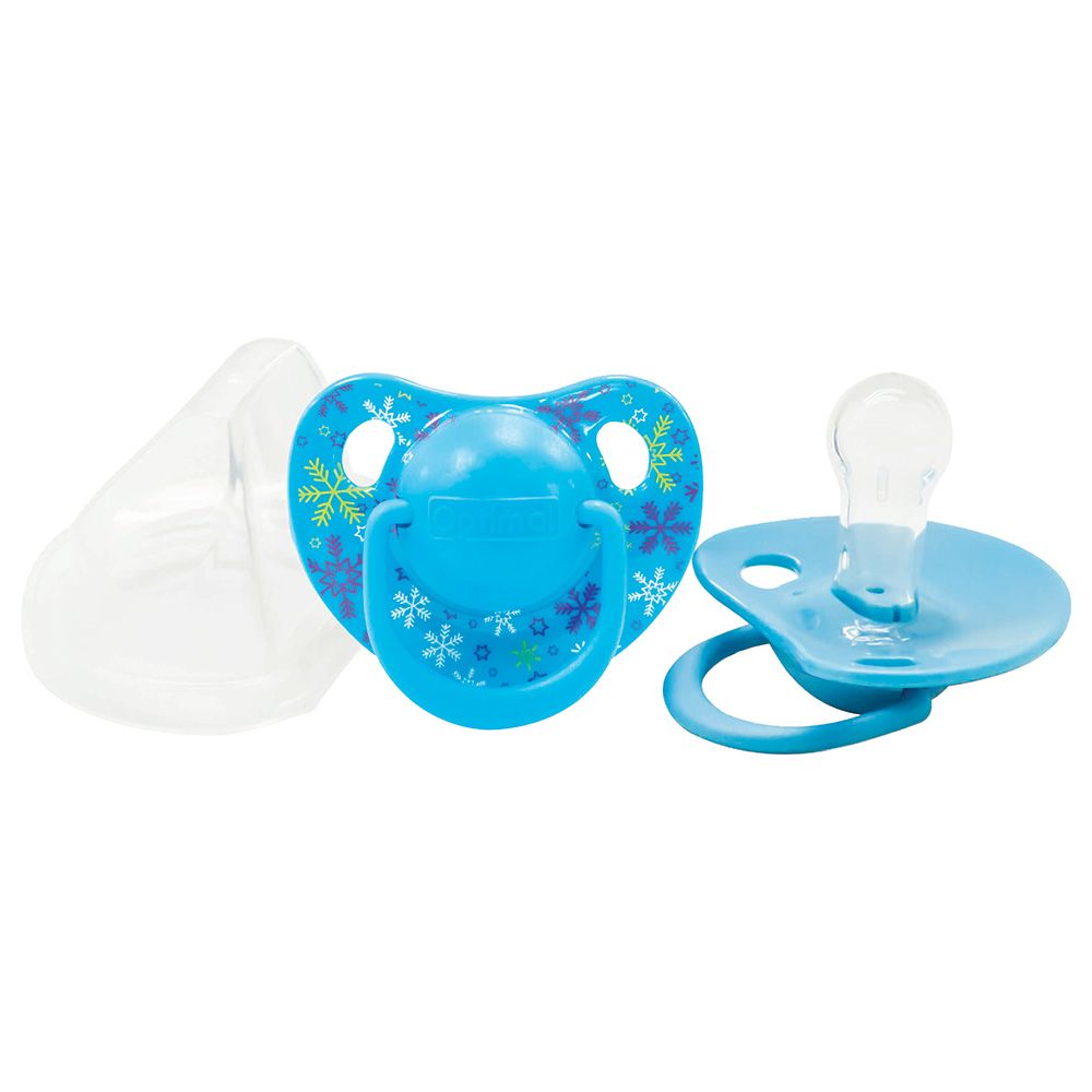 Optimal - Round Nipple Silicone Pacifier - 0M+ - Blue