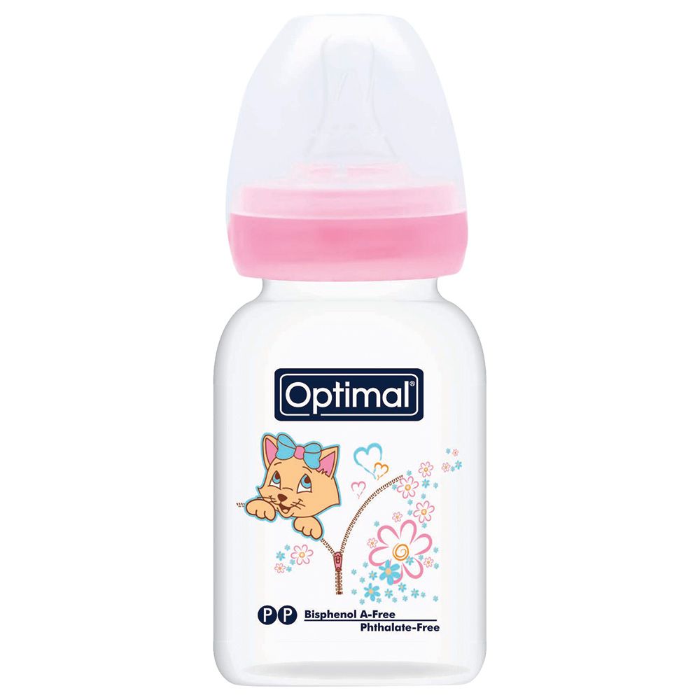 Optimal - Slim Waist Feeding Bottle - 140ml - Pink