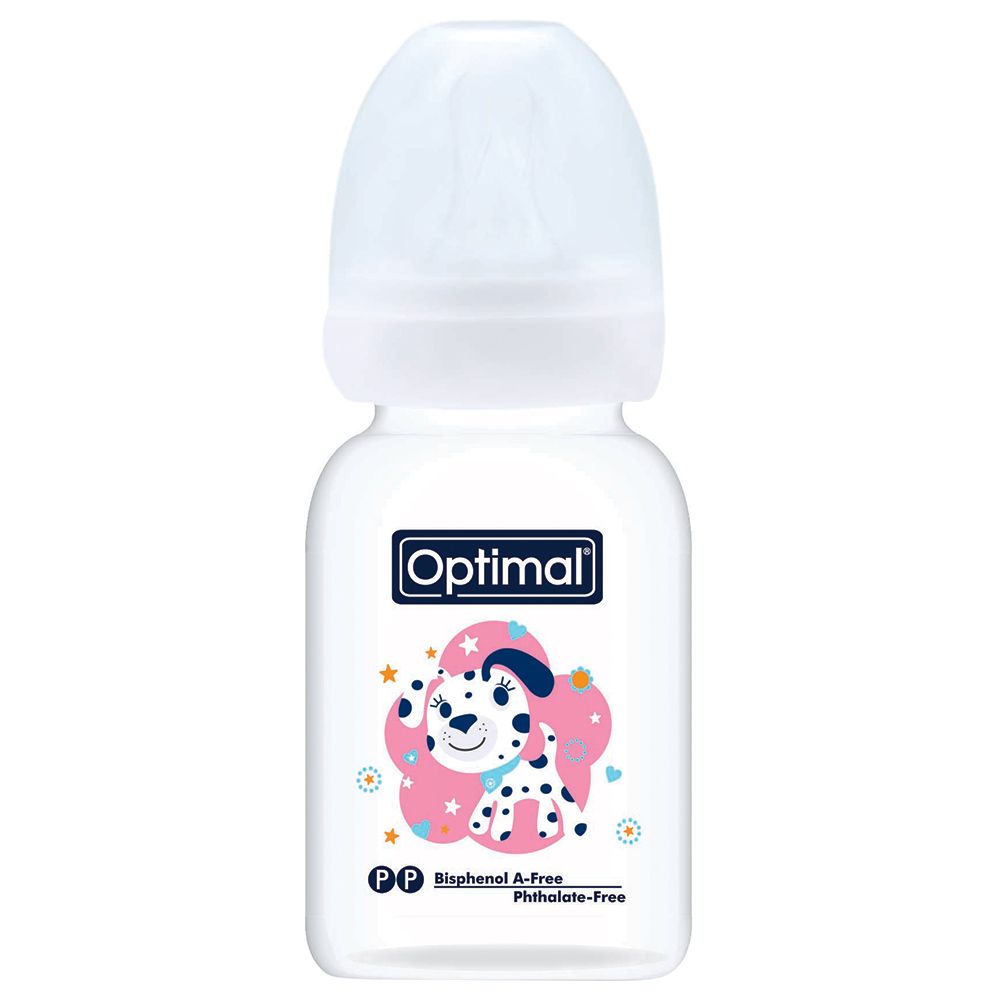 Optimal - Slim Waist Feeding Bottle - 140ml - White