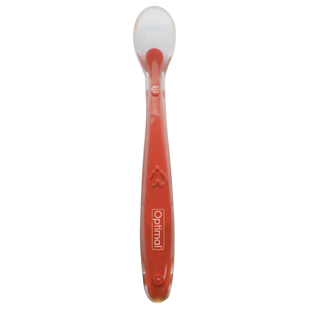 Optimal Baby Silicone Spoon - Red