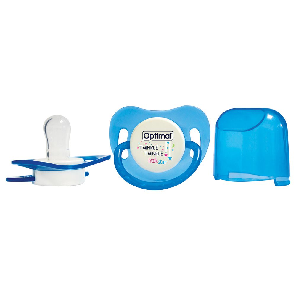 أوبتيمال - لهاية بحلمة سيليكون دائرية - 0  أشهر فما فوق - أزرق