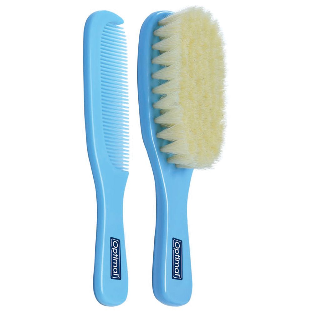Optimal - Hair Brush & Comb Set - Blue