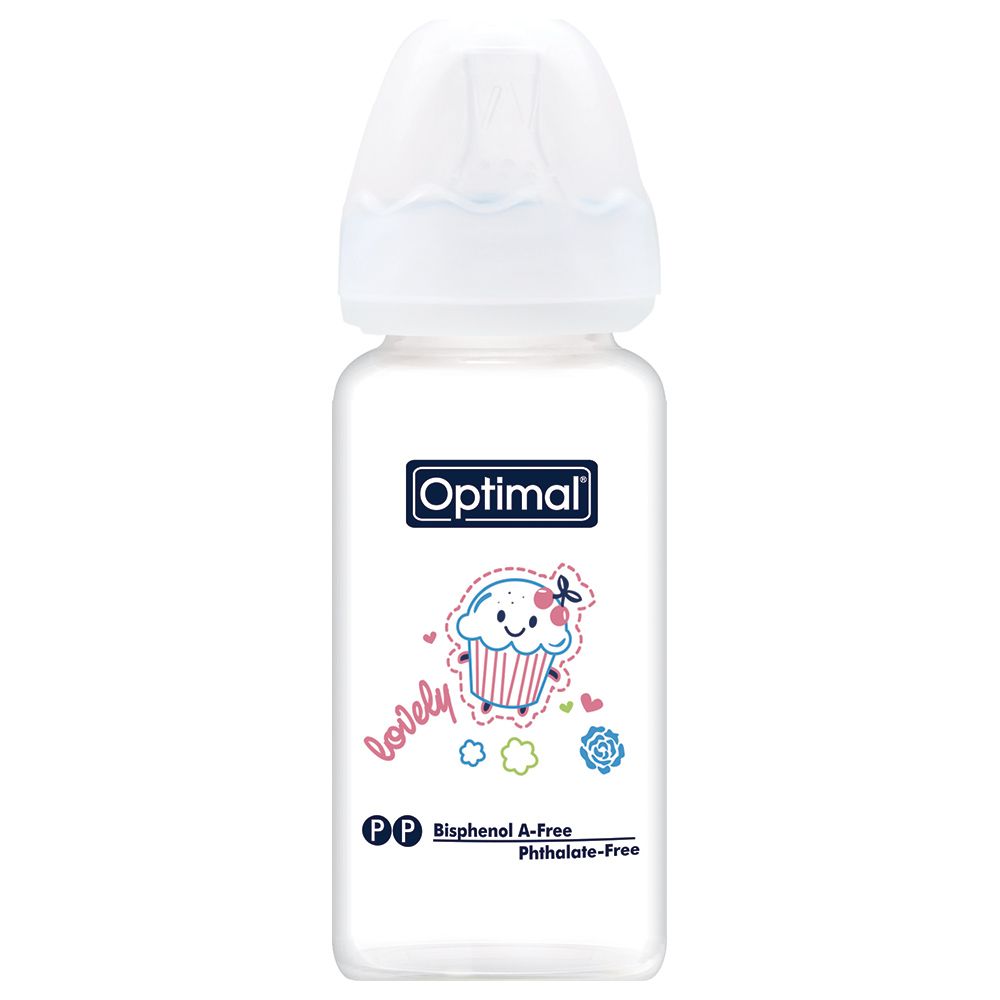 Optimal - Glass Feeding Bottle Coloured - 160ml - White