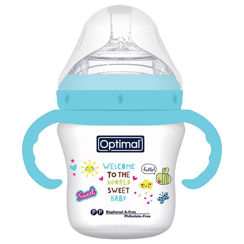 Optimal - Mamilla Extra Wide Neck Bottle w/ Handle - 210ml - Blue