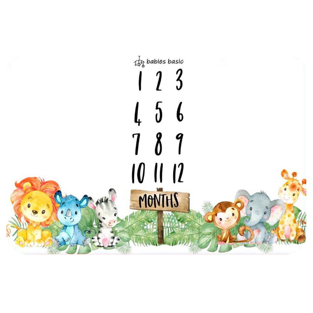 Babies Basic - Customizable Milestone Blanket - Animals