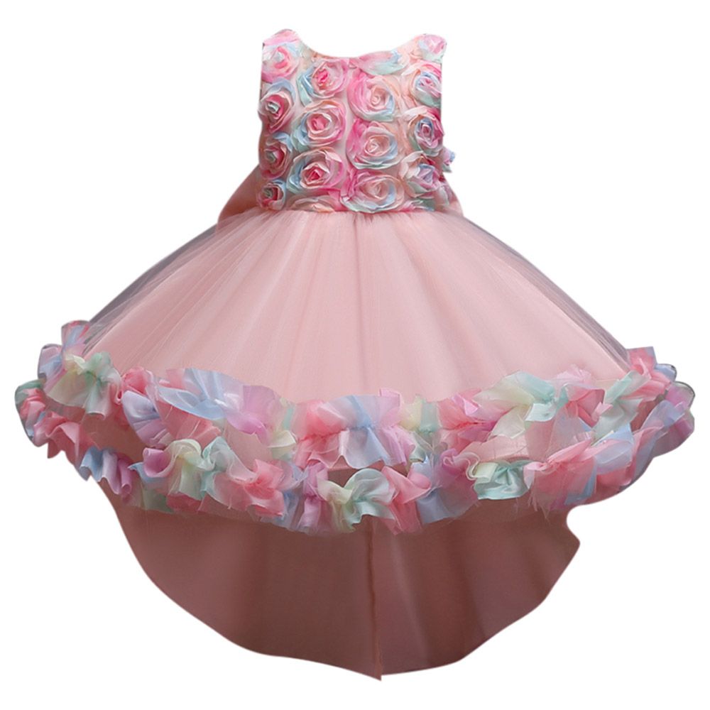 Sugar Rush Round Neck Sleeveless Party Dress - Pink